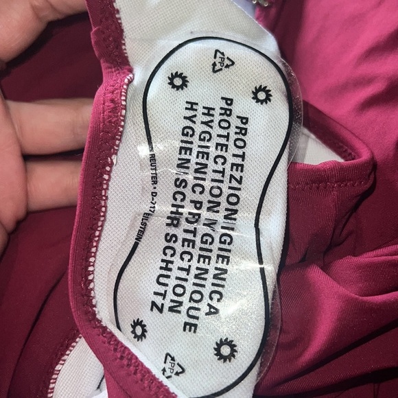 NWT Yonique one piece swim suit - maroon/wine colored - size L tummy control - Picture 5 of 6